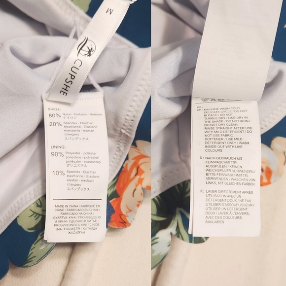 Cupshe Floral Halter Bikini Swimsuit Teal High Waist Medium - Picture 3 of 9